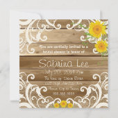 Invitation Fleurs de soleil en bois de grange et montre nupti (Dos)