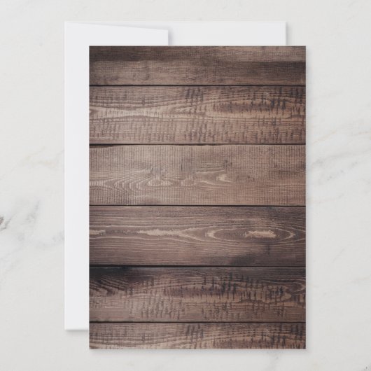 Invitation Fleurs de soleil en bois rustique Roses rouges Qui (Dos)