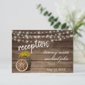 Invitation Fleurs de soleil en tonneau rustique - Réception (Debout devant)