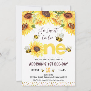 Invitation Fleurs de soleil et abeilles Abeille Jour Premier 