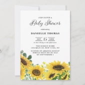 Invitation Fleurs de soleil et Baby shower d'Eucalyptus (Devant)