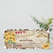 Invitation Fleurs de soleil et Baby shower d'impression de va (Debout devant)