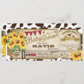 Invitation Fleurs de soleil et Baby shower d'impression de va (Devant / Derrière)