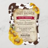 Invitation Fleurs de soleil et Baby shower d'impression de va (Devant / Derrière)