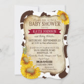 Invitation Fleurs de soleil et Baby shower d'impression de va (Devant)