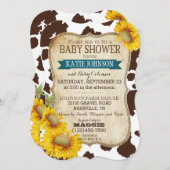 Invitation Fleurs de soleil et Baby shower d'impression de va (Devant / Derrière)