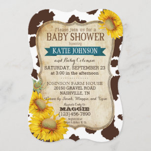 Invitation Fleurs de soleil et Baby shower d'impression de va