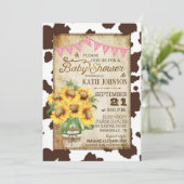 Invitation Fleurs de soleil et Baby shower d'impression de va (Debout devant)