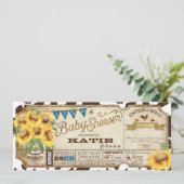 Invitation Fleurs de soleil et Baby shower d'impression de va (Debout devant)