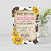 Invitation Fleurs de soleil et Baby shower d'impression de va (Debout devant)