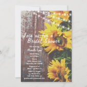 Invitation Fleurs de soleil et lumières Rustic Country Fête d (Devant)