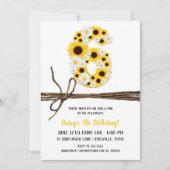 Invitation Fleurs de soleil et marguerites SIX 6 6e fête d'an (Devant)