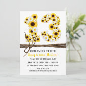 Invitation Fleurs de soleil et marguerites TREIZE 13 13E Anni (Debout devant)