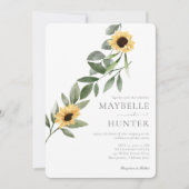 Invitation Fleurs de soleil et Mariage Fleur sauvage (Devant)