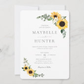 Invitation Fleurs de soleil et Mariage Fleur sauvage (Devant)