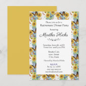 Invitation Fleurs de soleil et papillons Parti de retraite (Devant / Derrière)