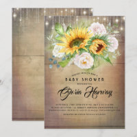 Fleurs de soleil et roses blanches Baby shower rus