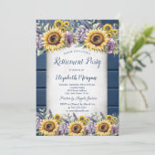 Invitation Fleurs de soleil, Fleurs de violet Retraite de boi (Debout devant)