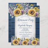 Invitation Fleurs de soleil, Fleurs de violet Retraite de boi (Devant / Derrière)