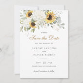 Invitation Fleurs de soleil florales Hydrangea Mariage Date d (Devant)