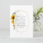 Invitation Fleurs de soleil géométriques rustiques Célébratio (Debout devant)