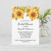 Invitation Fleurs de soleil Jaune Floral Fête des mariées rus (Debout devant)