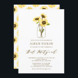 Invitation Fleurs de soleil jaunes à Mason Jar Bat mitzvah<br><div class="desc">Famille d'Invitations et amis à votre événement avec cette invitation bat mitzvah personnalisable. Il présente des tournesols jaunes dans un bocal de mason. Personnalisez en ajoutant vos détails. Cette invitation bat mitzvah de tournesol est parfaite pour tous les thèmes ou saisons.</div>
