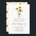 Invitation Fleurs de soleil jaunes à Mason Jar Bat mitzvah<br><div class="desc">Famille d'Invitations et amis à votre événement avec cette invitation bat mitzvah personnalisable. Il présente des tournesols jaunes dans un bocal de mason. Personnalisez en ajoutant vos détails. Cette invitation bat mitzvah de tournesol est parfaite pour tous les thèmes ou saisons.</div>