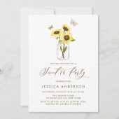 Invitation Fleurs de soleil jaunes à Mason Jar Sweet 16 Party (Devant)