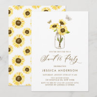 Fleurs de soleil jaunes à Mason Jar Sweet 16 Party