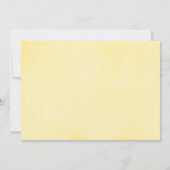 Invitation Fleurs de soleil jaunes baptême aquarelle florale  (Dos)