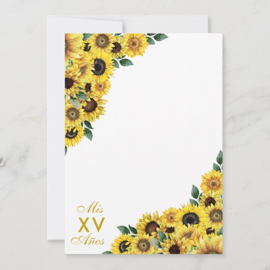 Invitation Fleurs de soleil jaunes Charro Quinceanera (Dos)