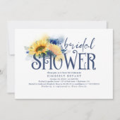 Invitation Fleurs de soleil Jaunes Elégante Marine Fête des m (Devant)