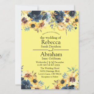 Invitation Fleurs de soleil jaunes Floral Mariage