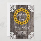 Invitation Fleurs de soleil | Lace Photo Graduation Party (Devant)