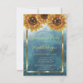 Invitation Fleurs de soleil, Lumières, Bois, Confetti Graduat (Devant)