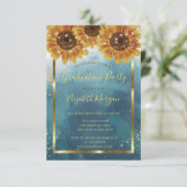 Invitation Fleurs de soleil, Lumières, Bois, Confetti Graduat (Debout devant)