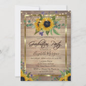 Invitation Fleurs de soleil, Lumières, Fête de Graduation Flo (Devant)