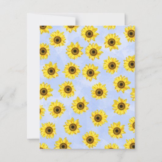 Invitation Fleurs de soleil, mariage bleu Dusty Roses Enregis (Dos)