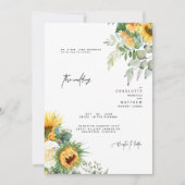 Invitation Fleurs De Soleil Modernes Dans Des Parents De Verd (Devant)