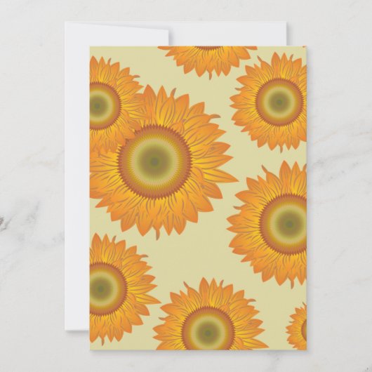 Invitation Fleurs de soleil rétro (Devant)