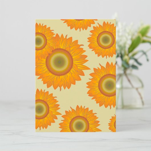 Invitation Fleurs de soleil rétro