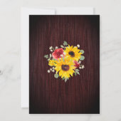 Invitation Fleurs de soleil Roses rouges Lumières Mariage en  (Dos)