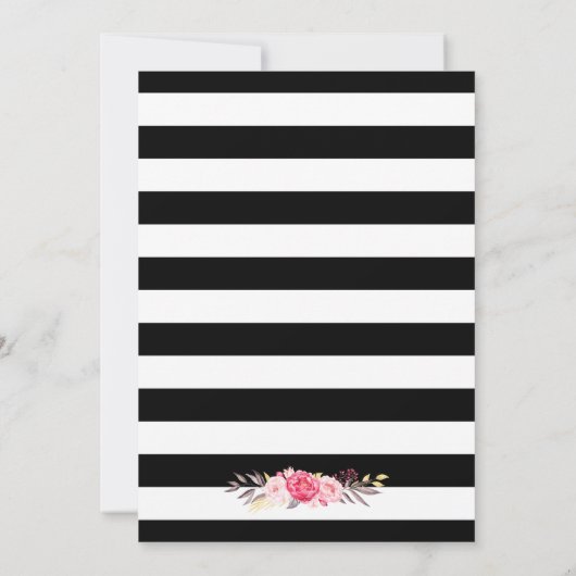 Invitation Fleurs de soleil rustiques Black Stripes Parti de  (Dos)