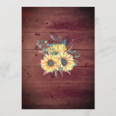 Invitation Fleurs de soleil rustiques Bois Mason Jar Lumières (Dos)