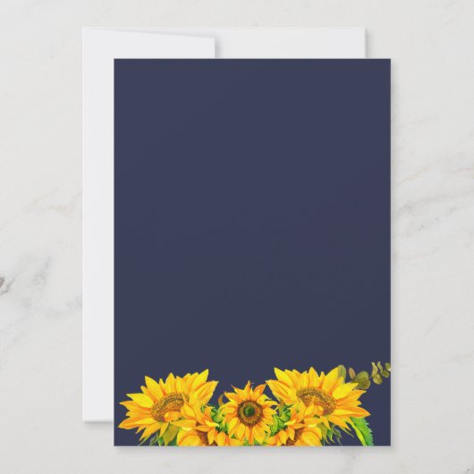 Invitation Fleurs de soleil rustiques Citrouille Lumière bleu (Dos)