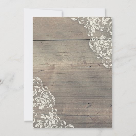 Invitation Fleurs de soleil rustiques Dentelle de bois fête d (Dos)