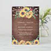 Invitation Fleurs de soleil rustiques éclaire Eucalyptus Mari (Debout devant)