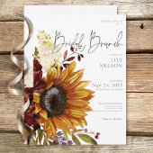 Invitation Fleurs de soleil rustiques et Brunch nuptial flora