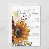 Invitation Fleurs de soleil rustiques et Fête des mariées flo (Devant)